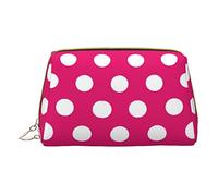 Trousse portatile in pelle minimalista ed elegante, con stampa a pois bianchi, per ragazze e donne, di piccole dimensioni, Big White Dot, Taglia unica