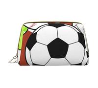 Trousse portatile in pelle minimalista ed elegante, con stampa a pois neri, per ragazze e donne, di piccole dimensioni, Palla sportiva., Taglia unica