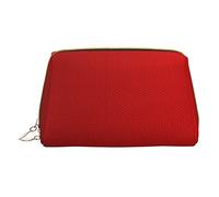 Trousse portatile in pelle minimalista ed elegante, con stampa a strisce rosse, per ragazze e donne, di piccole dimensioni, Strisce rosse., Taglia unica