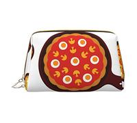 Trousse portatile in pelle minimalista ed elegante, con stampa a strisce rosse, per ragazze e donne, di piccole dimensioni, Pizza Food, Taglia unica