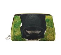Trousse portatile in pelle minimalista ed elegante, con stampa a strisce rosse, per ragazze e donne, di piccole dimensioni, Mucca della prateria, Taglia unica