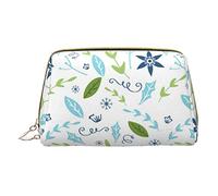 Trousse portatile in pelle minimalista ed elegante, con stampa a strisce rosse, per ragazze e donne, di piccole dimensioni, Grazioso fiore., Taglia unica