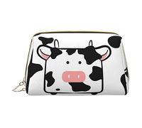 Trousse portatile in pelle minimalista ed elegante, con stampa di Cars and the Earth, per ragazze e donne, di piccole dimensioni, Mucca, Taglia unica