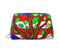 Trousse portatile in pelle minimalista ed elegante, con stampa di pietre, per ragazze e donne, di piccole dimensioni, Albero della vita, Taglia unica