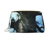 Trousse portatile in pelle minimalista ed elegante, con stampa di un grande albero, per ragazze e donne, di piccole dimensioni, Albero al sole, Taglia unica