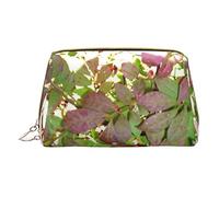Trousse portatile in pelle minimalista ed elegante, con stampa mimetica, per ragazze e donne, di piccole dimensioni, Cespuglio ardente con bacche rosse, Taglia unica