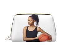 Trousse portatile in pelle minimalista ed elegante, con stampa supercar, per ragazze e donne, di piccole dimensioni, La donna che tiene il basket, Taglia unica