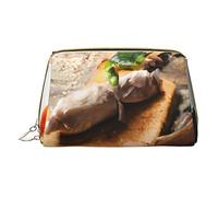 Trousse portatile in pelle minimalista ed elegante, scatola pop-up per basket, borsa cosmetica stampata per ragazze e donne, di piccole dimensioni, Alimenti e Verdure, Taglia unica