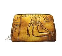 Trousse portatile minimalista ed elegante in pelle, borsa per cosmetici con stampa della benedizione irlandese di San Patrizio, per ragazze e donne, di piccole dimensioni, Egitto Geroglifici, Taglia