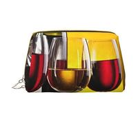Trousse portatile minimalista ed elegante in pelle, borsa per cosmetici con stampa della benedizione irlandese di San Patrizio, per ragazze e donne, di piccole dimensioni, Uva bottiglie di vino e