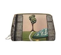 Trousse portatile minimalista ed elegante in pelle, borsa per cosmetici con stampa della benedizione irlandese di San Patrizio, per ragazze e donne, di piccole dimensioni, Lanterna di fungo del