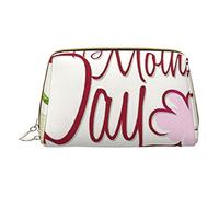 Trousse portatile minimalista ed elegante in pelle, borsa per cosmetici con stampa della benedizione irlandese di San Patrizio, per ragazze e donne, di piccole dimensioni, Happy Mother's Day, Taglia