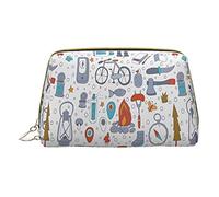 Trousse portatile minimalista ed elegante, in pelle, con stampa leopardata, per ragazze e donne, di piccole dimensioni, Il modello delle attività della natura Wildlands, Taglia unica
