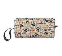 Trousse portatile per cosmetici con stampa di ossa di cane, custodia da viaggio, borsa organizer con cerniera per un accesso rapido