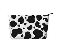 Trousse portatile per uomini e donne, blu Swirl Tie Dye Toiletry Bag, Mucca nera del fumetto