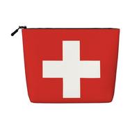 Trousse riutilizzabile con stampa bandiera della Tanzania - Organizer da viaggio per articoli da toeletta multiuso per la conservazione quotidiana delle donne, Bandiera Svizzera, Taglia unica