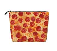 Trousse riutilizzabile per cosmetici con stampa di animali lamantini, organizer da viaggio, borsa multiuso per la conservazione quotidiana delle donne, 3d Pizza Pepperoni, Taglia unica