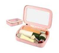Trousse trasparente per cosmetici, borsa per il trucco trasparente, con chiusura lampo, borsa per il trucco portatile, trasparente, multifunzionale, da viaggio, Colore: rosa., vedi descrizione, Vedi
