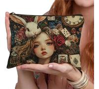 trousse trucchi 2 pezzi Borsa for il trucco pieghevole e leggera Borsa for cosmetici con cerniera Borse da toilette casual for donne e amici personalizzata(Color3)