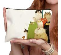 trousse trucchi 2 pezzi Borsa for il trucco pieghevole e leggera Borsa for cosmetici con cerniera Borse da toilette casual for donne e amici personalizzata(Color7)