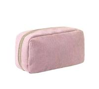 Trousse Trucchi Borsa cosmetica da donna in velluto a coste tinta unita, borsa for il trucco, viaggio portatile, for lavaggio degli articoli toeletta, organizer(Pink L,3PCS)