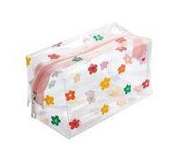 Trousse Trucchi Borsa cosmetica trasparente carina, grande capacità, portatile, con stampa a forma di cuore e frutta, custodia for il trucco(A)