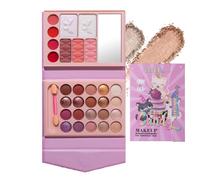 Trousse Trucchi Donna, Trucchi Bambina Palette di Ombretti per Trucco, Palette di Ombretti Tutto in Uno Tavolozza Completo Valigetta con Ombretto, Gloss, Rossetti e Polveri Viso