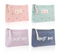 Trousse Trucchi Pochette Piccola Donna Mini Borsa da Toilette Cosmetica da Viaggio 4 Pezzi Bustina Portatutto Ragazza Makeup Bag Necessaire Donna Sacchetto di Trucco per Cosmetici Portachiavi