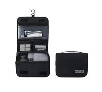 Trousse Trucchi Tessuto Oxford Uomo Borsa portaoggetti portatile Organizer for articoli da toeletta Donna Borsa cosmetica Impermeabile Appeso Viaggio Sacchetto for il lavaggio Trousse Make Up(Noir)