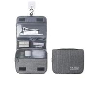 Trousse Trucchi Tessuto Oxford Uomo Borsa portaoggetti portatile Organizer for articoli da toeletta Donna Borsa cosmetica Impermeabile Appeso Viaggio Sacchetto for il lavaggio Trousse Make Up(Gery)