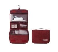 Trousse Trucchi Tessuto Oxford Uomo Borsa portaoggetti portatile Organizer for articoli da toeletta Donna Borsa cosmetica Impermeabile Appeso Viaggio Sacchetto for il lavaggio Trousse Make Up(Wine Red
