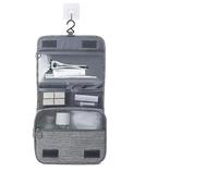 Trousse Trucchi Tessuto Oxford Uomo Borsa portaoggetti portatile Organizer for articoli da toeletta Donna Borsa cosmetica Impermeabile Appeso Viaggio Sacchetto for il lavaggio Trousse Make Up(Grey)