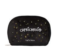 Trousse Trucco di velluto oroscopo, Nero, milieu, Capricorpio