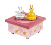 Trousselier - Angelo Bunny & Mamma Coniglio - Carillon danzante - Regalo ideale per la nascita - 2 figure rimovibili - Facile da usare - Mozart's Little Night Music - Colore blu - 2 count
