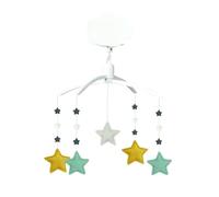 Trousselier - Giostrina musicale con stelle, tessuto in lino musicale, stile classico, chic, ideale come regalo di nascita, facile da installare, colore: Blu