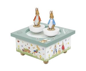Trousselier - Peter Rabbit - Carillon danzante - 2 figure rimovibili - Facile da usare - Menuet De Mozart - Colore verde - 2 pezzi