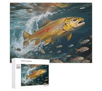 Trout in the Water - Puzzle da 500 pezzi per adulti impegnativi puzzle per allenamento cognitivo puzzle a forma unica regalo rilassante decorazione da parete per la casa