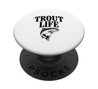Trout Life Fishing Adventure Lover per pescatori PopSockets PopGrip Adesivo