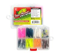 Trout Magnet TNT Kit da 96 pezzi, include 12 ganci e 84 corpi, ideale per spigola e pesce in padella