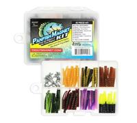 Trout Panfish Magnet Kit di 82 esche da pesca, con un amo shad dart più lungo, include 70 corpi di coda divisa, 12 ami neri taglia 8, cattura tutti i tipi di pesci