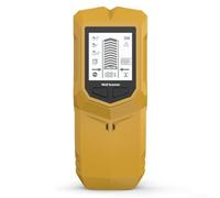 Trova borchie digitale portatile 6 in 1, corpo in ABS, rilevamento magnetico dei metalli da 80 mm, scanner per cavi AC e tubi in PVC, per lavori di ristrutturazione e progetti fai da te (giallo)