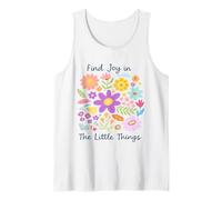 Trova Gioia nelle Piccole Cose Carino Floreale Primavera affermazione Canotta