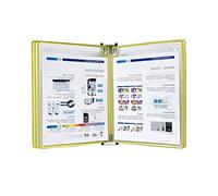 Trova il portadocumenti da esposizione di riferime Con 10 tasche espositive, sistema di riferimento for montaggio a parete, tasche universali con capacità di 20 fogli, formato A4(Yellow)