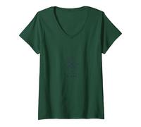 Trova Il Tuo Centro Compass Design Inspirational Maglietta con Collo a V, Donna, Verde Foresta, M