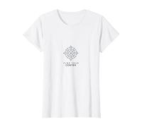 Trova Il Tuo Centro Compass Design Inspirational Maglietta, Donna, Bianco, XL