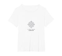 Trova Il Tuo Centro Compass Design Inspirational Maglietta, Donna Plus-Size, Bianco, 5X