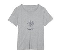 Trova Il Tuo Centro Compass Design Inspirational Maglietta, Donna Plus-Size, Grigio Melange, 2X