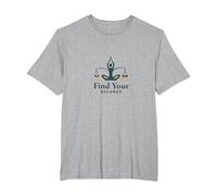Trova Il Tuo Equilibrio: Yoga e Giustizia Harmony Logo Maglietta, Uomo Taglie Grandi, Grigio Melange, 3X Tall