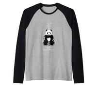 Trova la Meditazione Zen Yoga Panda della Pace Maglia con Maniche Raglan