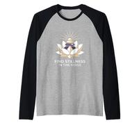 Trova la quiete nel Rumore Hatha Yoga Practitioner Maglia con Maniche Raglan